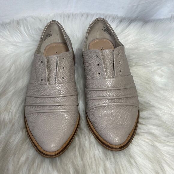 Kelsey Dagger Brookly Edison Ecru Flat Ruched Slip-On Oxford Sz 6 - Picture 2 of 6
